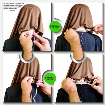 Modest Women's Frilled Stylish Solid Polycotton Feel Good Fabric  FAEEZAH Hijab Dark Wheat 5