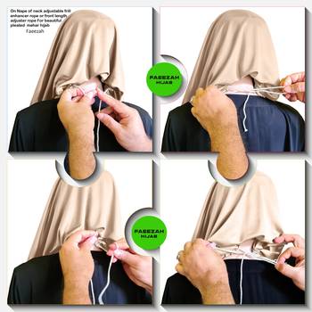 Modest Women's Frilled Stylish Solid Polycotton Feel Good Fabric  FAEEZAH Hijab Wheat 5