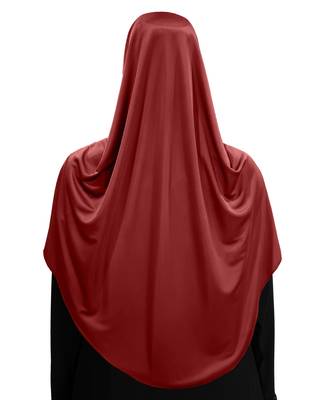 Modest Women's Frilled Stylish Solid Polycotton Feel Good Fabric  FAEEZAH Hijab Dark Maroon 2