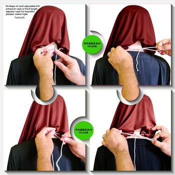 Modest Women's Frilled Stylish Solid Polycotton Feel Good Fabric  FAEEZAH Hijab Dark Maroon 5