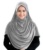 Modest Women's Frilled Stylish Solid Poly cotton Feel Good Fabric  FAEEZAH Hijab Bronze
