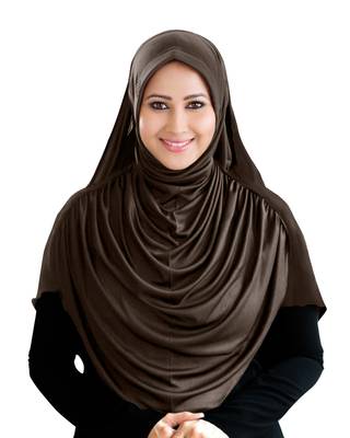 Modest Women's Frilled Stylish Solid Polycotton Feel Good Fabric  FAEEZAH Hijab Formal Grey 1