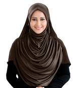 Modest Women's Frilled Stylish Solid Polycotton Feel Good Fabric  FAEEZAH Hijab Formal Grey