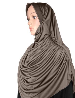 Modest Women's Frilled Stylish Solid Polycotton Feel Good Fabric  FAEEZAH Hijab Formal Grey 3
