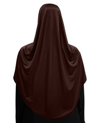 Modest Women's Frilled Stylish Solid Polycotton Feel Good Fabric  FAEEZAH Hijab Dark-chocolate  2