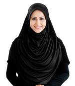 Modest Women's Frilled Stylish Solid Polycotton Feel Good Fabric  FAEEZAH Hijab Black 