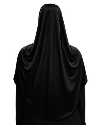 Modest Women's Frilled Stylish Solid Polycotton Feel Good Fabric  FAEEZAH Hijab Black  2