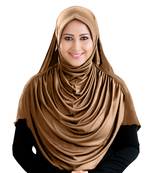 Modest Women's Frilled Stylish Solid Polycotton Feel Good Fabric  FAEEZAH Hijab Gold 