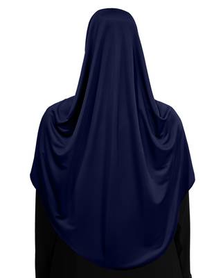 Modest Women's Frilled Stylish Solid Polycotton Feel Good Fabric  FAEEZAH Hijab Navy-blue plain cotton poly hijab 2