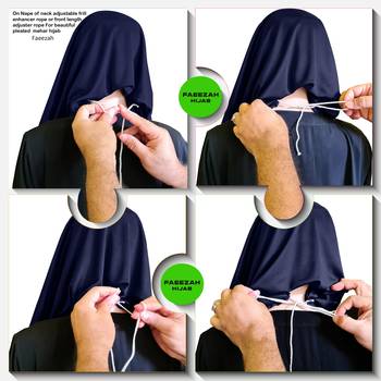 Modest Women's Frilled Stylish Solid Polycotton Feel Good Fabric  FAEEZAH Hijab Navy-blue plain cotton poly hijab 5