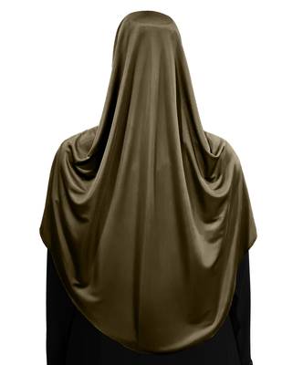 Modest Women's Frilled Stylish Solid Polycotton Feel Good Fabric  FAEEZAH Hijab Olive 2