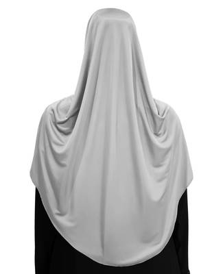 Modest Women's Frilled Stylish Solid Polycotton Feel Good Fabric  FAEEZAH Hijab Silver 2