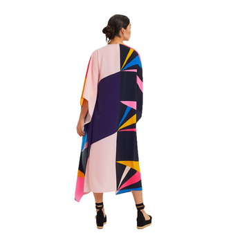 JSDC Women's Boat Neck Style Printed Softy Silk Kaftan 2