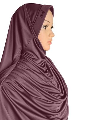 Modest Women's Frilled Stylish Solid Polycotton Feel Good Fabric  FAEEZAH Hijab Coffee 3