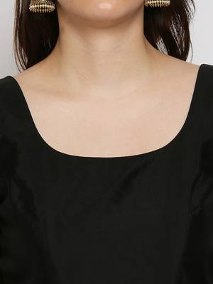 Black embroidered polyester kurtas-and-kurtis 5