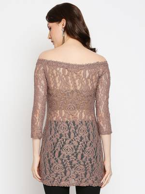 Tan woven brocade kurtas-and-kurtis 3