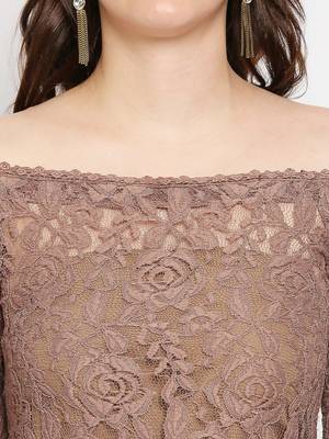 Tan woven brocade kurtas-and-kurtis 5