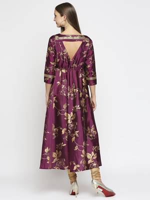 Wine printed polyester kurtas-and-kurtis 3