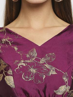 Wine printed polyester kurtas-and-kurtis 4