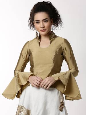 Gold plain polyester tunics 1