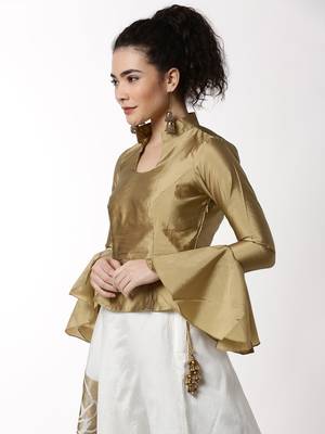 Gold plain polyester tunics 4
