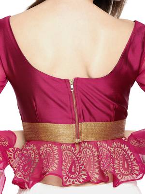 Pink printed polyester crop-tops 3