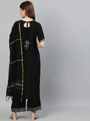 Black self design tussar silk salwar 3