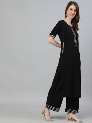 Black self design tussar silk salwar 4