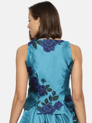 Blue printed polyester tunics 2