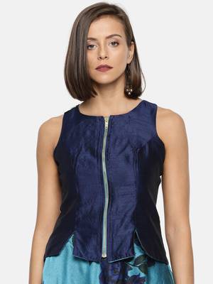 Blue printed polyester tunics 3