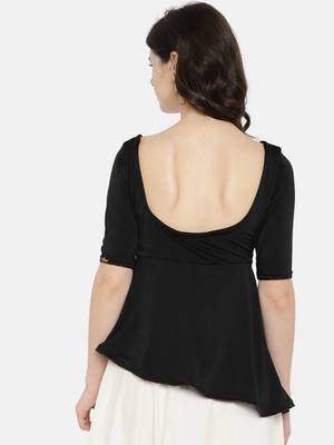 Black printed polyester tunics 3