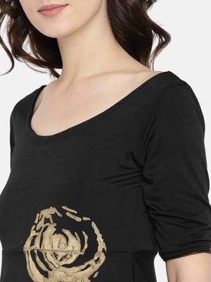 Black printed polyester tunics 4