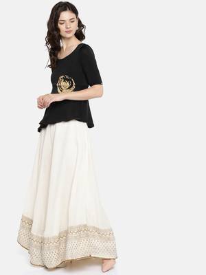 Black printed polyester tunics 5