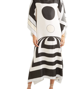 JSDC Black & White Printed Softy Silk Kaftan For Women