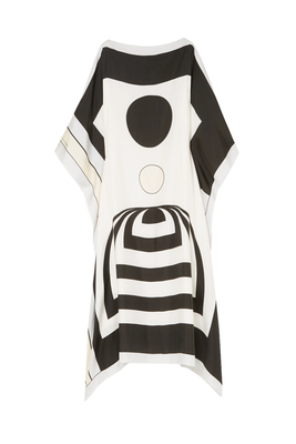 JSDC Black & White Printed Softy Silk Kaftan For Women 2