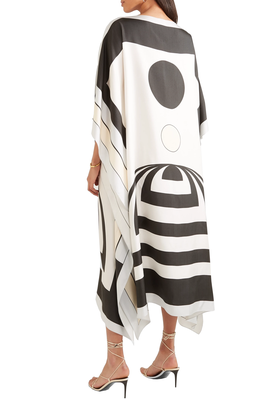 JSDC Black & White Printed Softy Silk Kaftan For Women 4
