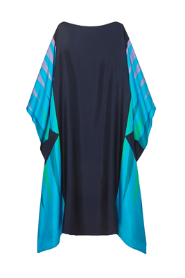 JSDC Outdoor Wear Women's Black & Blue Color Printed Softy Silk Kaftan 2