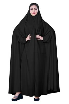 JSDC Plain Crystal Lycra Long Women Free Size Abaya Makhna Hijab 1