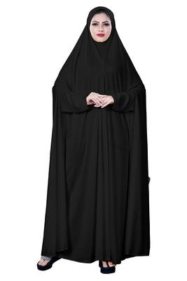 JSDC Plain Crystal Lycra Long Women Free Size Abaya Makhna Hijab 2