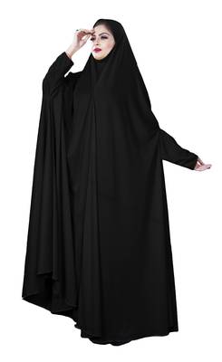 JSDC Plain Crystal Lycra Long Women Free Size Abaya Makhna Hijab 3