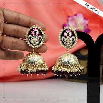 Maroon jhumkas 1
