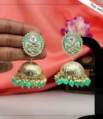 Green jhumkas
