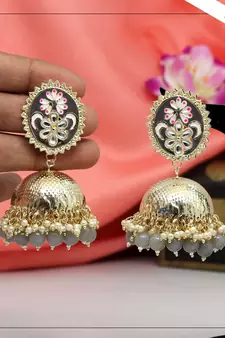 Grey jhumkas
