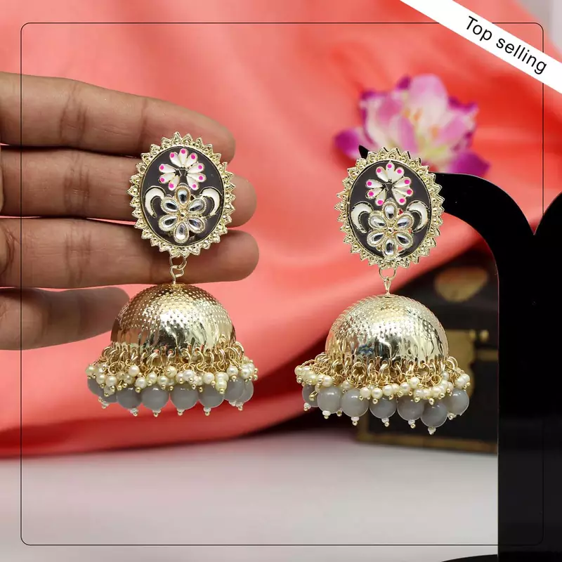 Grey jhumkas