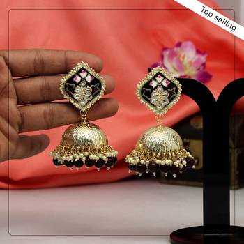 Maroon jhumkas 1