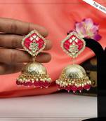 Pink jhumkas