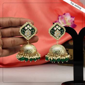 Green jhumkas 1