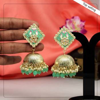 Green jhumkas 1