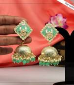 Green jhumkas
