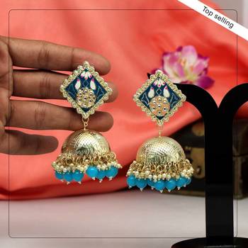 Turquoise jhumkas 1